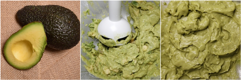 Triturar y congelar el aguacate para el helado